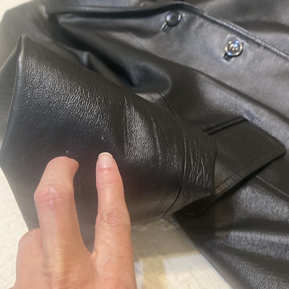 90’s CLIO Black Leather Blazer Jacket Size 10 - Picture 13 of 14